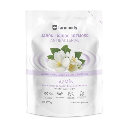 Jabón Líquido Farmacity Antibacterial Cremoso de Jazmín  x 220 ml