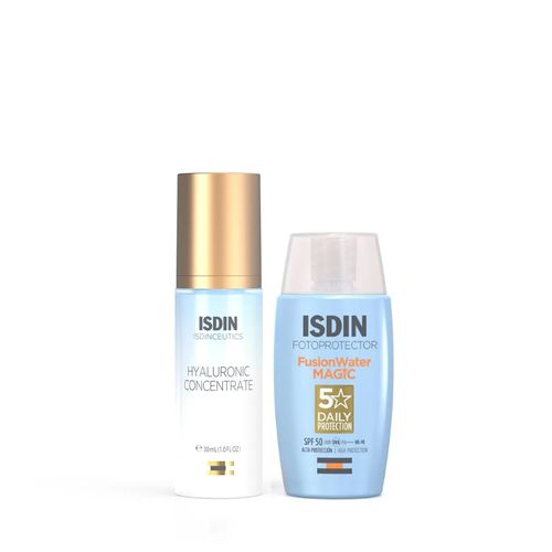 Combo Isdin Serum Hyalluronic Concentrate x 30 ml + Fotoprotector Fusion Water Magic x 50 g