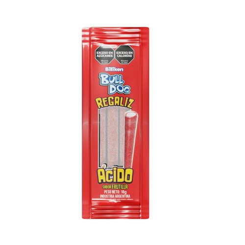Caramelo Masticable Bull Dog Regaliz Ácido Frutilla x 18 g