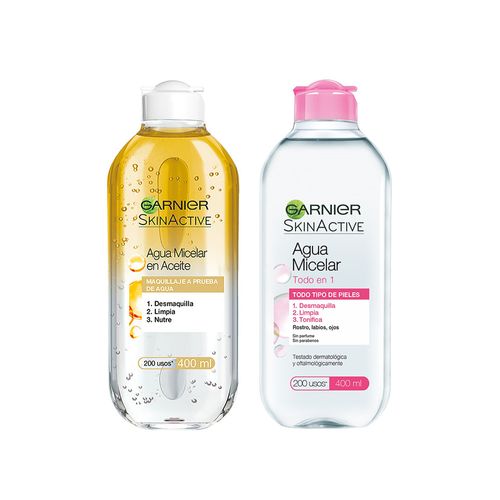 Kit Doble Limpieza Facial: Agua Micelar Bifásica y Agua Micelar Todo en 1