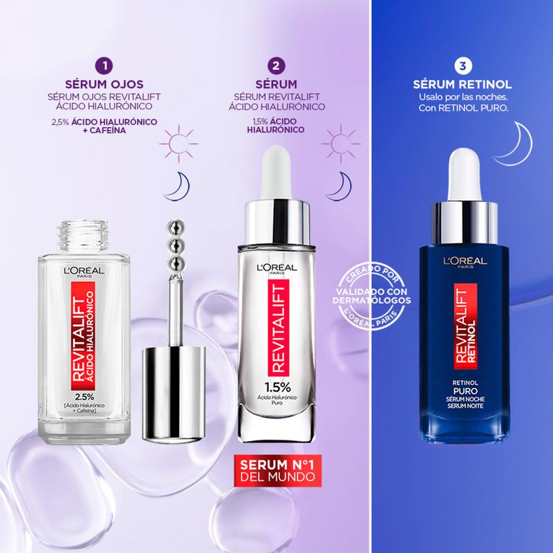 kit-tratamiento-completo-triple-serum-loreal-paris-serum-retinol-serum-acido-hialuronico-y-serum-ojos