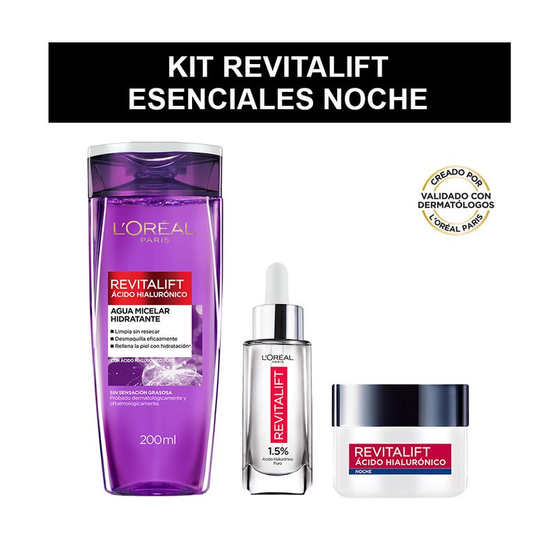 kitrevitaliftesencialesnochelorealparisaguamicelarserumrostrocremanoche