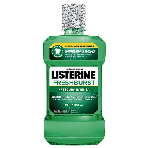 Enjuague Bucal Listerine Freshburst Frescura Intensa x 500 ml