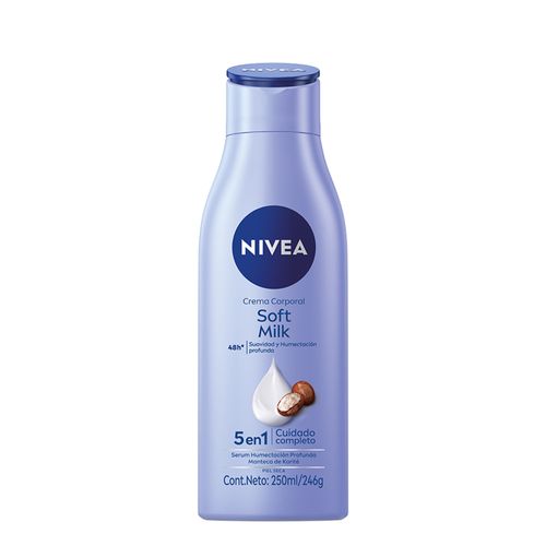 Crema Corporal Nivea Soft Milk 5 en 1 Suavidad y Humectación Profunda Piel Seca x 250 ml