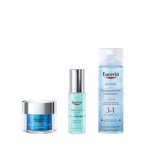 Combo Eucerin Loción Limpiadora Dermatoclean x 200 ml + Gel Facial Hyaluron-Filler x 50 ml + Gel Hidratante Hyaluron-Filler x 30 ml