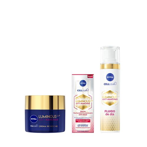 Combo Nivea Luminous 630 Anti Manchas Crema de Día Fps 50 x 40 ml + Crema de Noche x 50 ml + Sérum Anti Edad x 30 ml