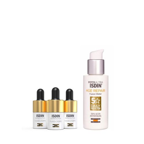 Combo Isdin Anti Edad Serúm Flavo-C Forte x 5.3 ml x 3 un + Fotoprotector Fps 50+ x 50 ml