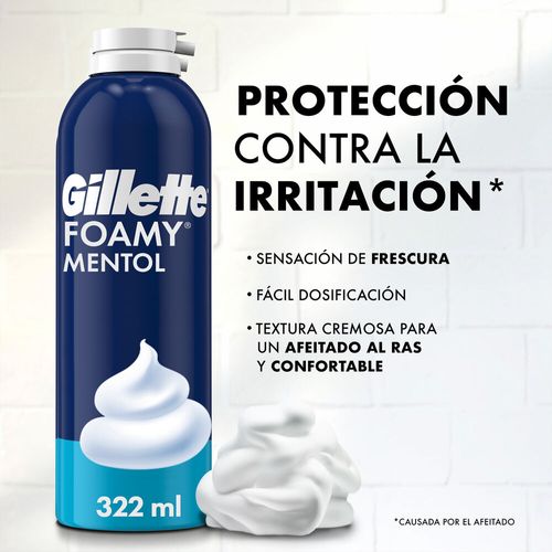 Espuma de Afeitar Gillette Foamy Mentol x 322 ml