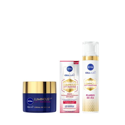 Combo Antimanchas Nivea Luminous 630 Crema de Día Fps 50 x 40 ml + Crema de Noche x 50 ml + Sérum x 30 ml