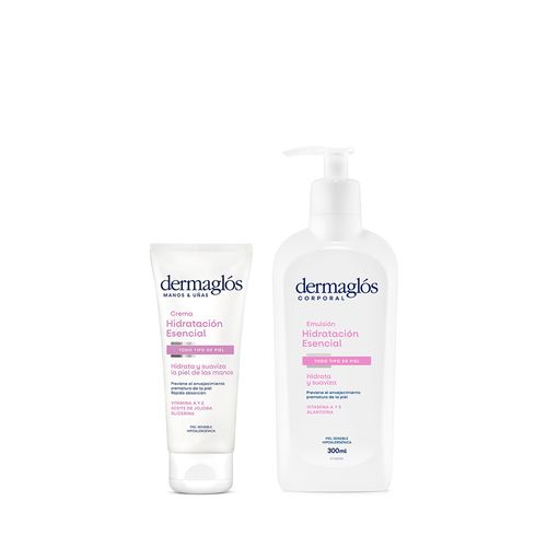 Combo Dermaglós Emulsión Corporal Hidratación Profunda x 300 ml + Crema para Manos Suavizante Hidratante FPS +15 x 120 g