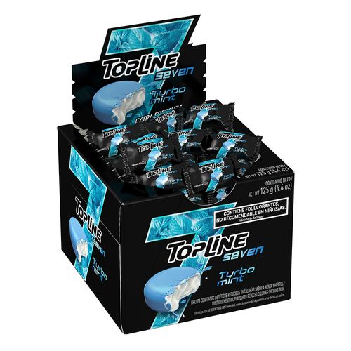 Chicles Topline 7 Turbo Mint Caja x 50 un