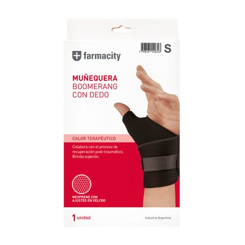 Muñequera Boomerang Farmacity con Abrojos de Neoprene Talle S