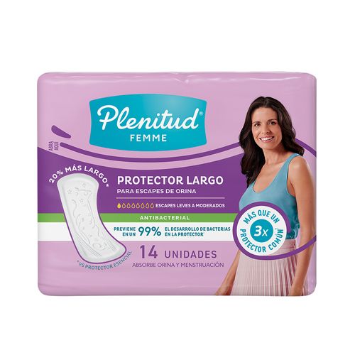 Protectores para incontinencia Plenitud Femme leve x 14 Un