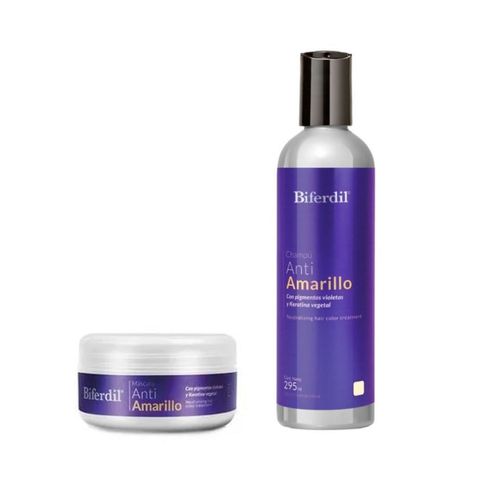 Kit Biferdil Anti Amarillo Shampoo + Máscara
