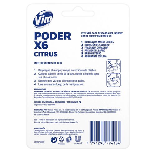 Canasta Sólida Vim para Inodoro Citrus x 5 un x 55 g