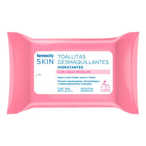 Toallitas Desmaquillantes Farmacity Skin con Agua Micelar x 25 un