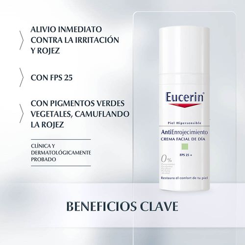 Crema de Día Antienrojecimiento Eucerin Fps 25 y Protección UVA x 50 ml