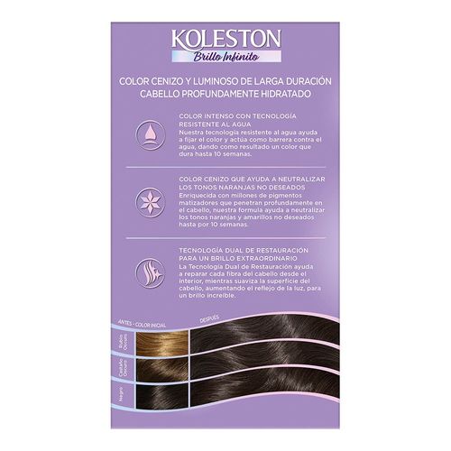 Kit Coloración Permanente Koleston 31 Castano Oscuro Ceniza Cautivador x 65 g