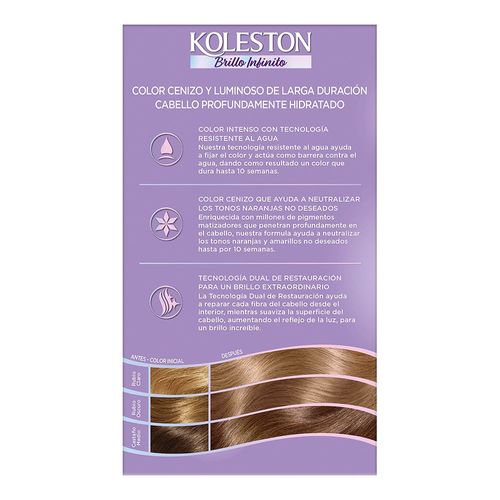 Kit Coloración Permanente Koleston 818 Rubio Claro Brill Perla x 65 g