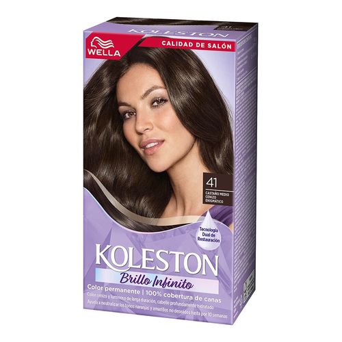 Kit Coloración Permanente Koleston 41 Castano Medcenizo Enigmatico x 65 g