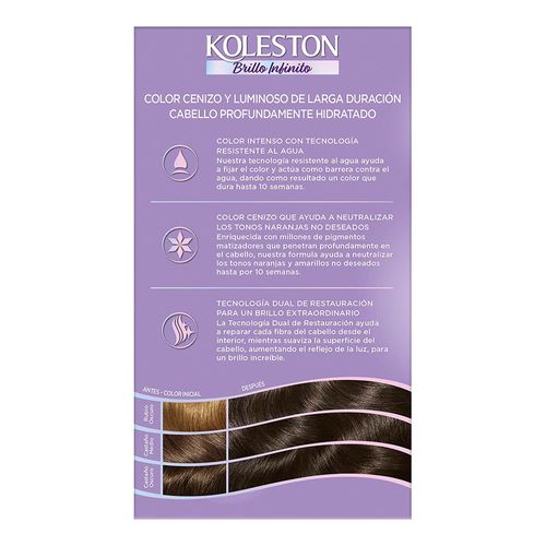 Kit Coloración Permanente Koleston 41 Castano Medcenizo Enigmatico x 65 g