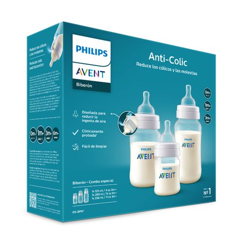 Set Mamaderas Avent Anti-Colic  x 3 un