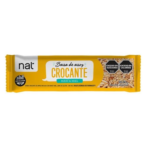 Barrita de Arroz Nat Maní y Miel x 60 g
