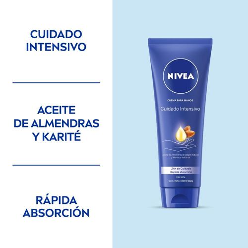 Crema de Manos Nivea Cuidado Intensivo Aceite de Almendras x 100 ml