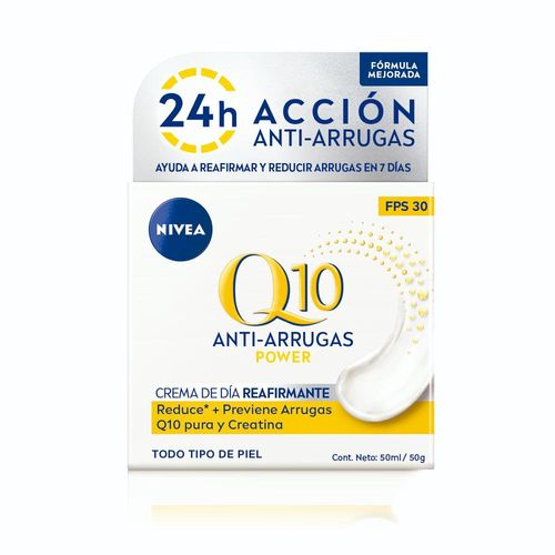 Crema Facial Antiedad de Día Nivea Q10 Power Fps 30 para Todo Tipo de Piel x 50 ml