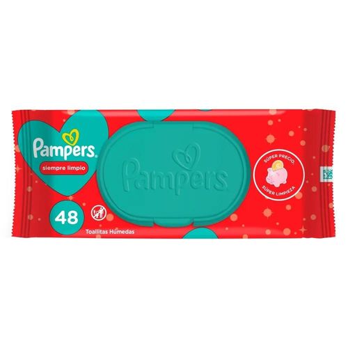 Toallitas Húmedas Pampers Siempre Limpio x 48 un