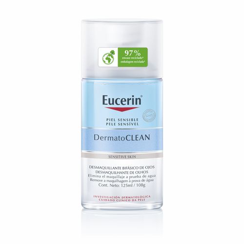 Desmaquillante Bifásico de Ojos Eucerin Dermatoclean con Ácido Hialurónico x 125 ml