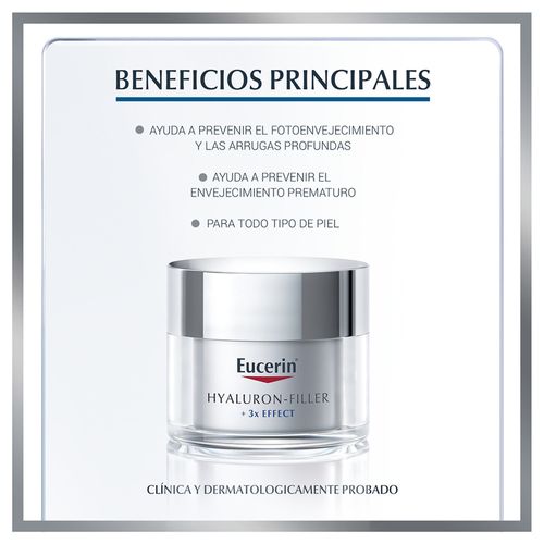 Crema Antiarrugas de Día Eucerin Hyaluron-Filler FPS 30 y protección UVA x 50 ml