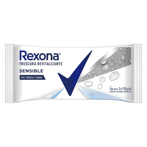 Jabón en Barra Rexona Sensible Fresh x 3 un x 120 g