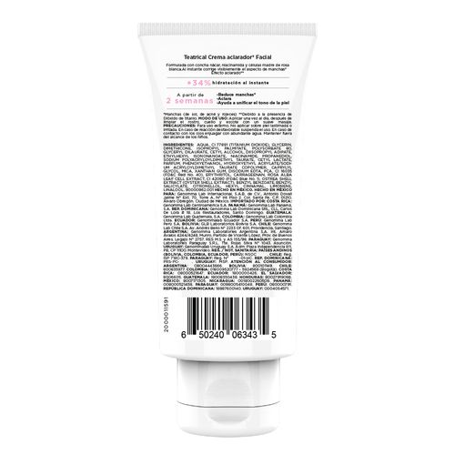 Crema Teatrical Aclaradora Facial x 75 ml