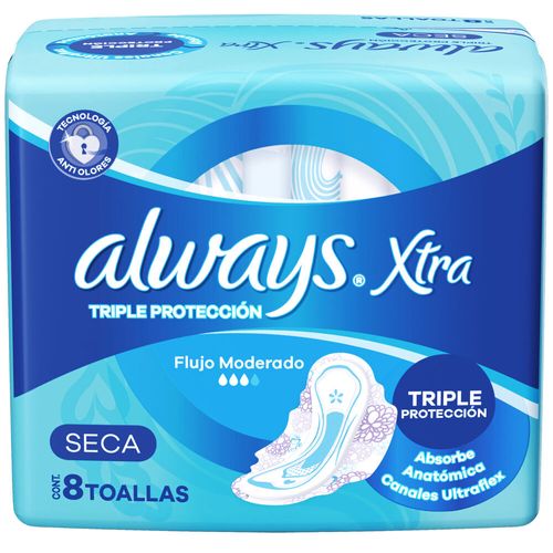 Toalla Femeninas Always Triple Protección Día Seca x 8 un