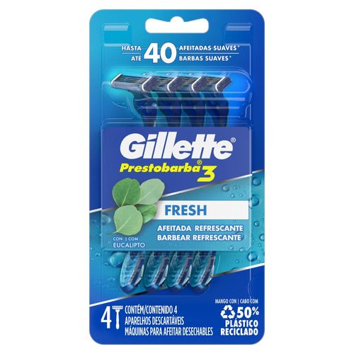 Máquina para Afeitar Gillette Prestobarba Fresh Eucalipto x 4 un