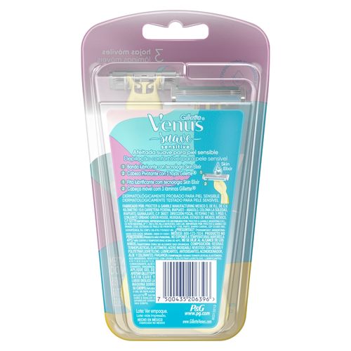 Máquina de Afeitar Mujer Gillette Venus Suave Sensitive Piel Sensible x 2 un