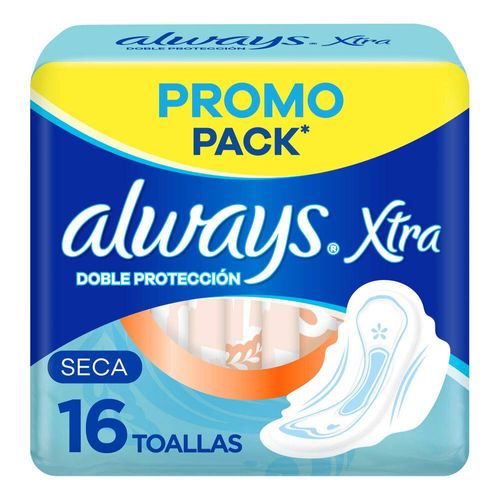 Toallas Femeninas Always Xtra Doble Protección Seca x 16 un