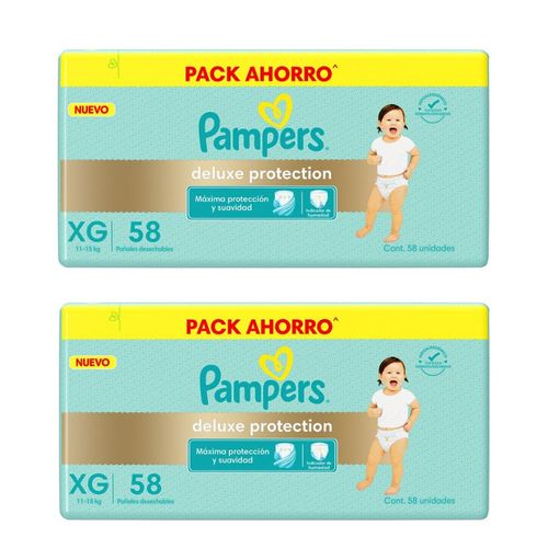 Combo Mes Completo Pañales Pampers Deluxe Protection Hipoalergénico