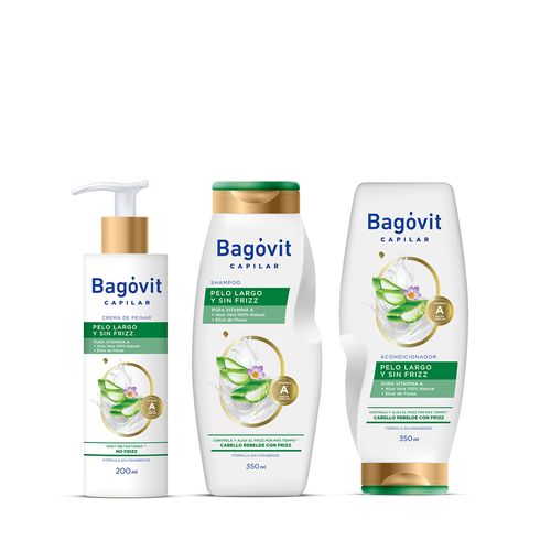 Kit Bagóvit Capilar Pelo Largo Shampoo + Acondicionador + Crema para Peinar