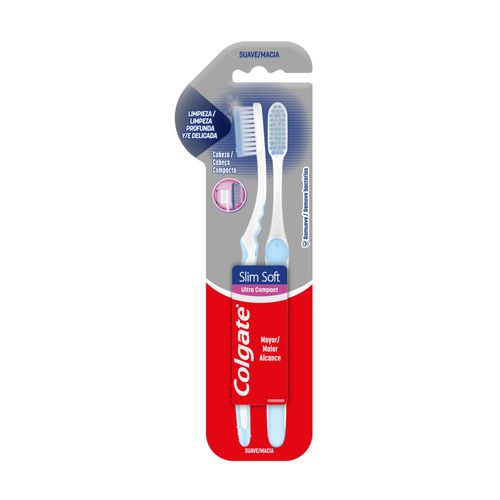 Cepillo Dental Colgate Slim Soft Blue Tip x 2 un