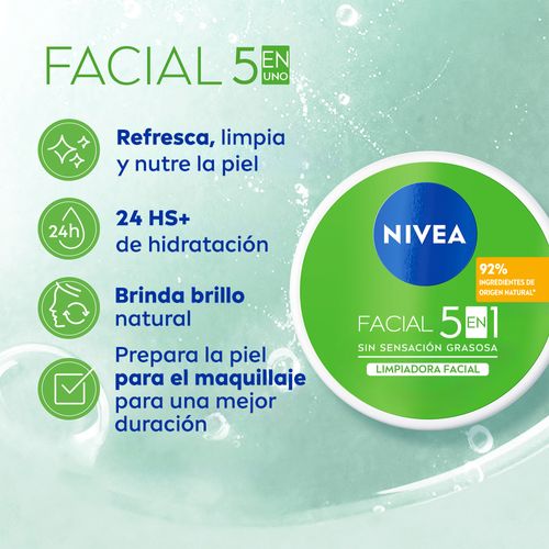 Crema Facial Nivea 5 en 1 Cuidado Limpiadora para Todo tipo de Piel x 100 ml