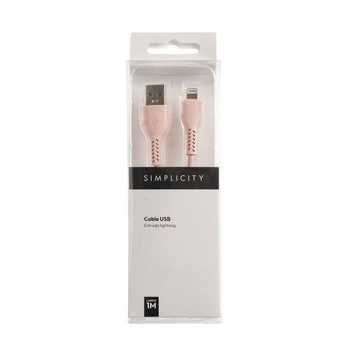 Cable USB Simplicity Rosa Lightning