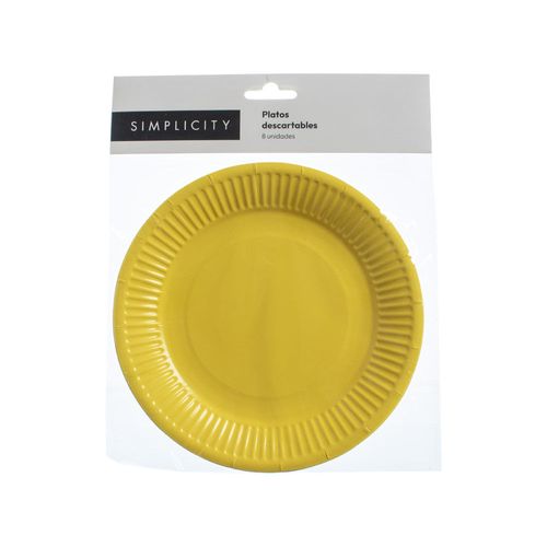 Platos Descartables implicity Amarillo x 8 un