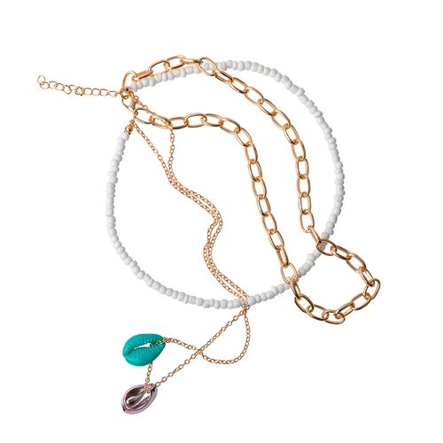 Set de Collares Wav Cadenas y Caracoles Y2K