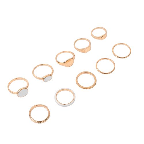 Set de Anillos Wav Dorados y Blancos x 10 un