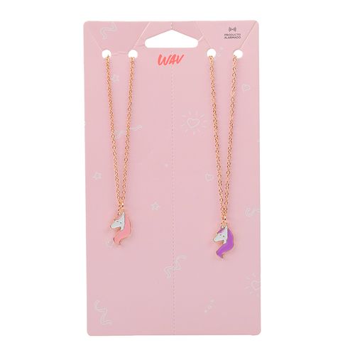 Set de Collares de la Amistad Wav Unicornio x 2 un