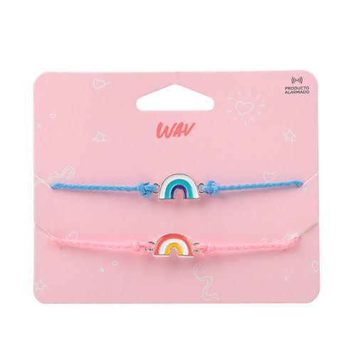 Set de Pulseras Wav Arcoiris x 2 un