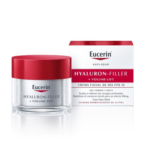 Crema de Día Eucerin Hyaluron-Filler + Volume-Lift para Piel Normal a Mixta Fps 15 x 50 ml