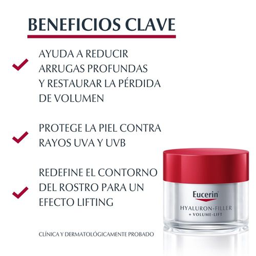 Crema de Día Eucerin Hyaluron-Filler + Volume-Lift para Piel Normal a Mixta Fps 15 x 50 ml